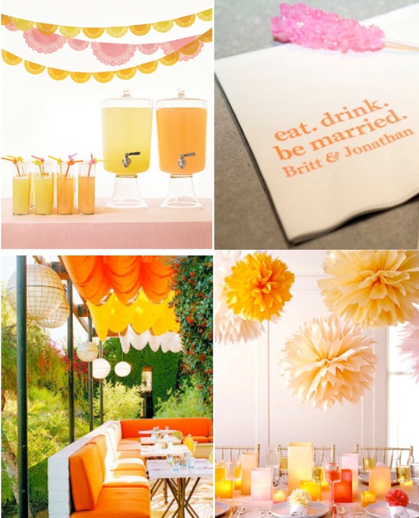 Pink Orange Party So excited for the wedding reception of one of my fave