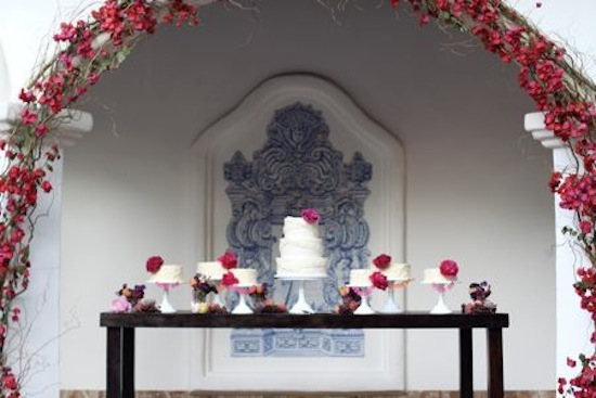  the gorgeous display of rustic mini cakes alongside the wedding cake