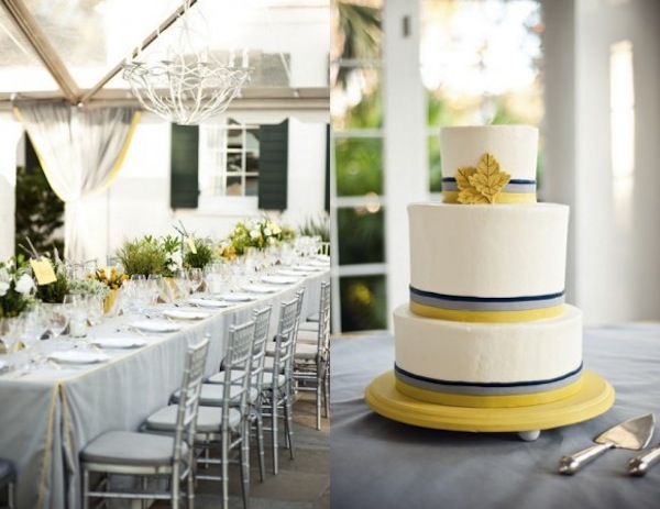 Loving the fresh silver navy blue and bright yellow color palette 