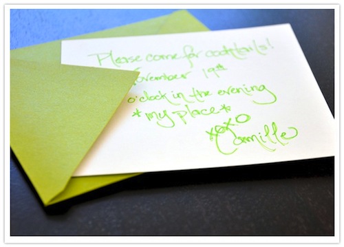 Green Cocktail Party Invitation-Camille Styles Events